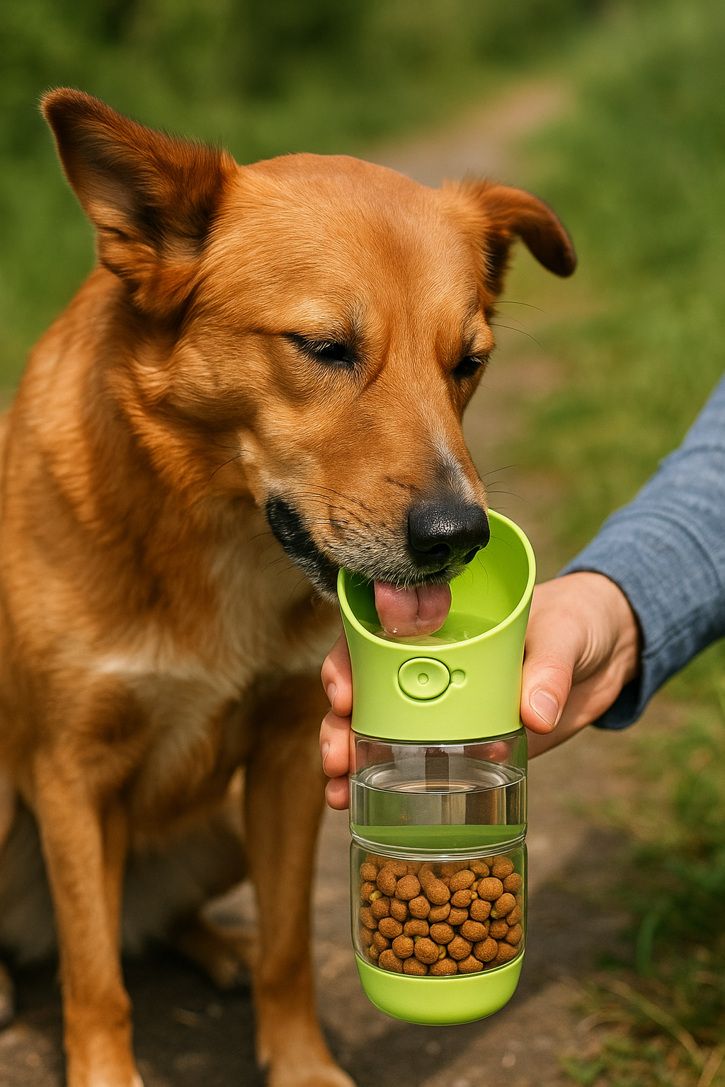 3-in-1 Portable Dog Water Bottle and Food Dispenser